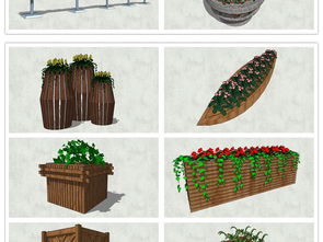 精品陶罐花卉绿植景观小品花钵SU模型设计图下载 图片36.63MB 植物景观库 SU模型